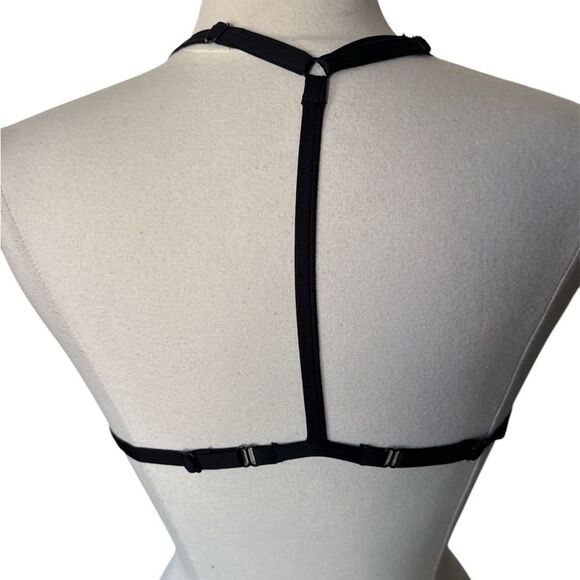 Victoria's Secret PINK Sport Strappy Halter Bralette Medium Yellow Black - Picture 3 of 5